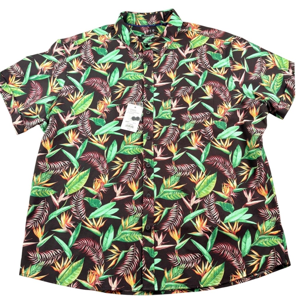 Apt. 9 Tropical Floral Shirt Men's‎ Size XXL Short Sleeve Button Front Untucked